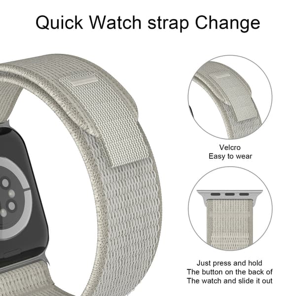 Apple Watch 38/40/41/42 mm Armband Nylon Trail Loop Ljus Grå