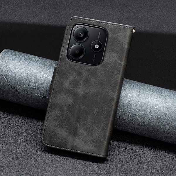 Xiaomi Redmi Note 14 4G Fodral Läder Solid Shark Svart