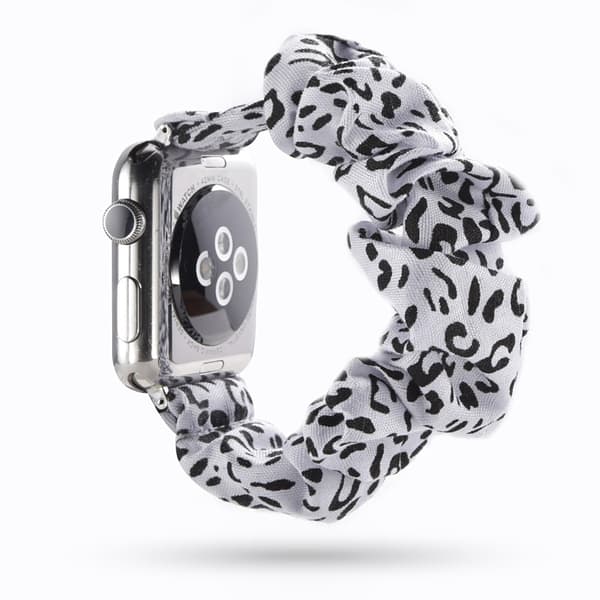 Scrunchie White Leopard Armband Apple Watch 42/41/40/38 mm