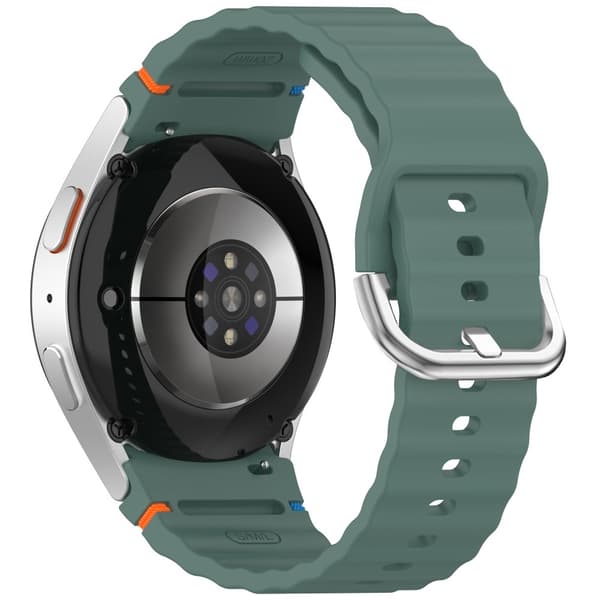 Galaxy Watch 5/5 Pro/6/7/FE Armband Silikon Wave Design Grön