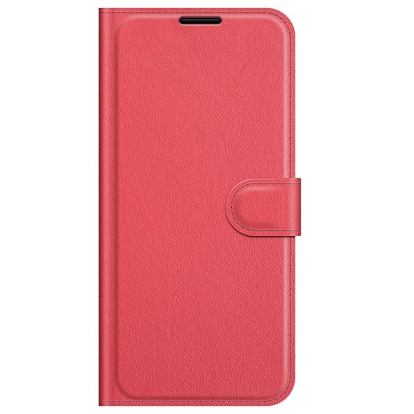 iPhone 13 Pro Max - Litchi Slim Läder Fodral - Röd