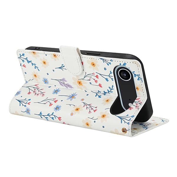 iPhone Air Fodral Rhombus Läder Blommor Vit
