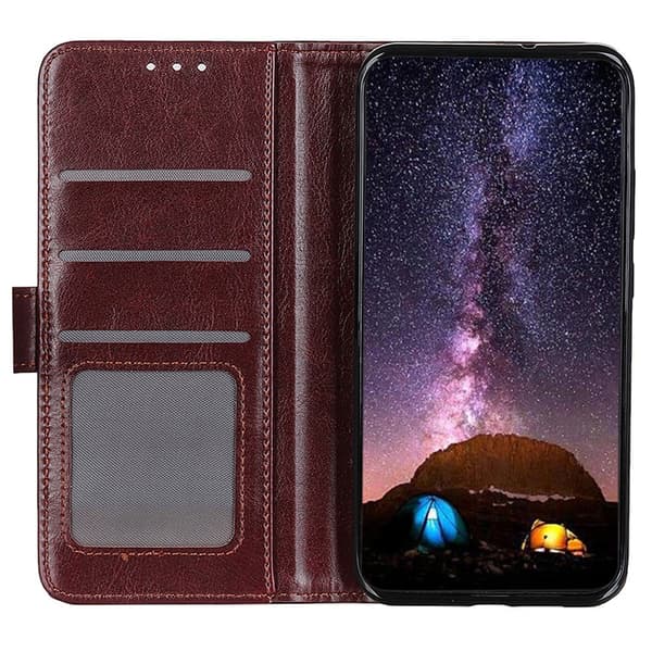 Google Pixel 10/10 Pro / 9/9 Pro Fodral Crazy Horse Läder Brun