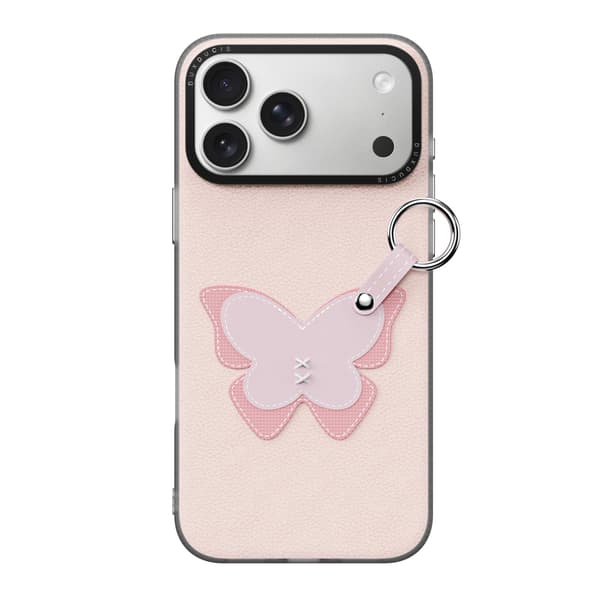 DUX DUCIS iPhone 18 Pro/17 Pro Skal PU-Läder Fjäril Ljusrosa
