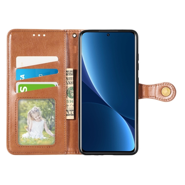 Xiaomi 12 Pro Fodral Solid Läder Brun