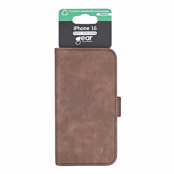 Gear iPhone 16 Fodral MagSeries Läder Brun