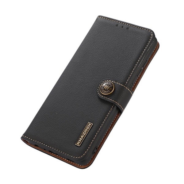 KHAZNEH Sony Xperia 10 V Fodral RFID Äkta Läder Svart
