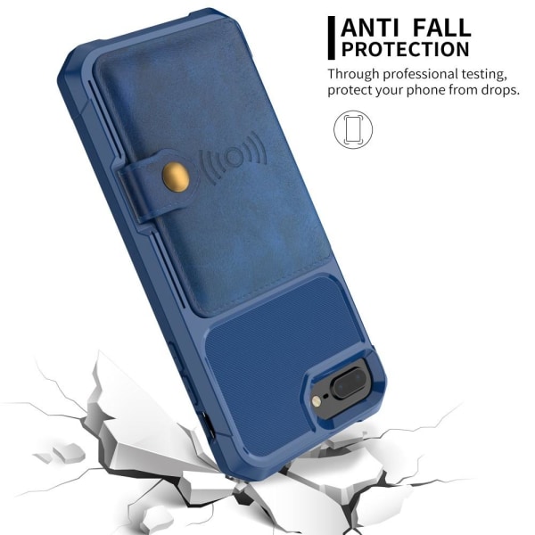 iPhone 6/6S/7/8 Plus - Skal Med Magnetiskt Plånbok - Blå Blue Blå