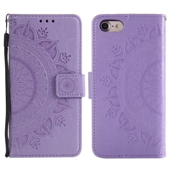 iPhone 17e / 16e Fodral Mandala Läder Lila