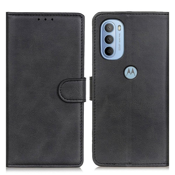 Motorola Moto G31 / G41 Fodral Solid Läder Svart