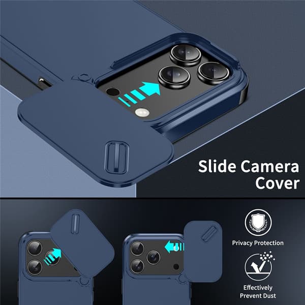 iPhone 18 Pro Max/17 Pro Max Skal Hybrid Armor CamCover Blå