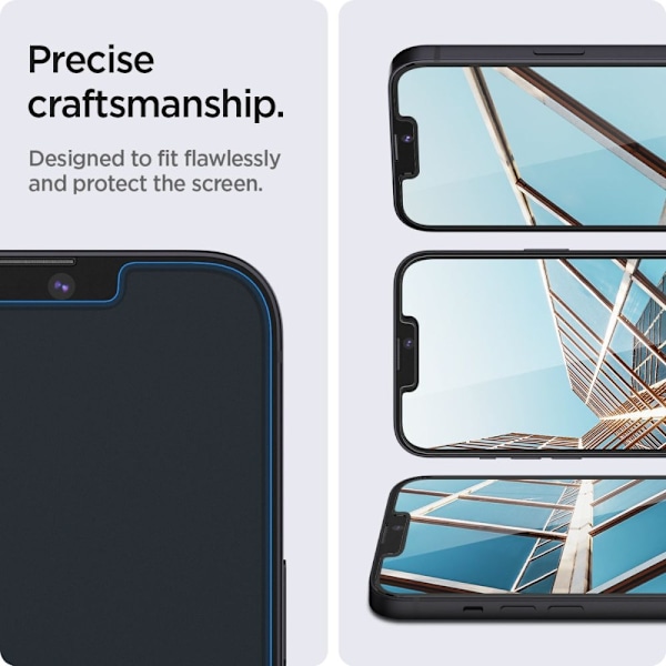 Spigen iPhone 16e/14/13/13 Pro GLAS.tR "Ez Fit" 2-PACK Skärmskydd