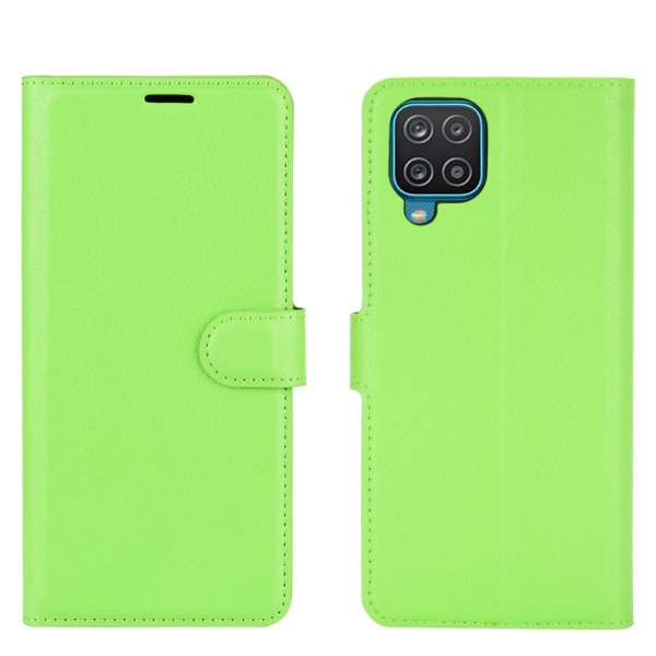 Samsung Galaxy A12 - Litchi Textur Fodral - Grön Green Grön