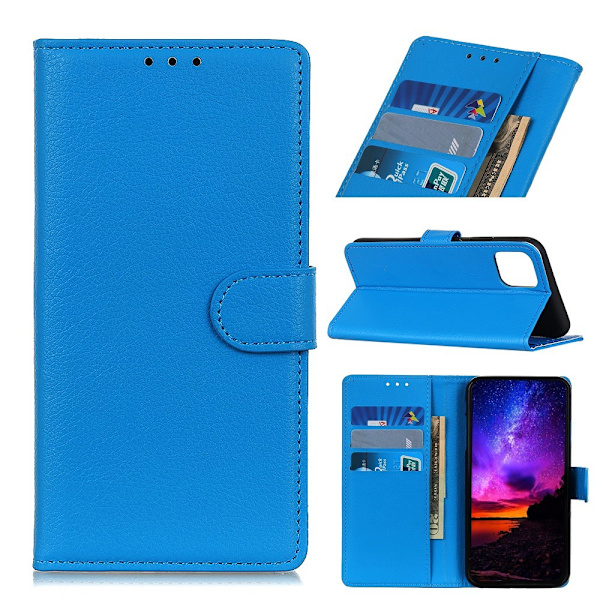 Xiaomi Mi 11 - Litchi Läder Fodral - Blå Blue Blå