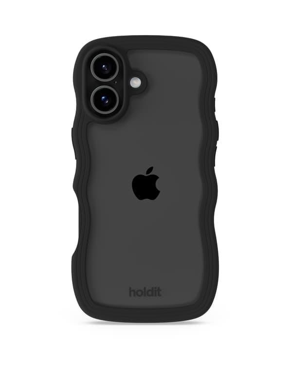 holdit iPhone 17 Mobilskal Wavy Black/Transparent