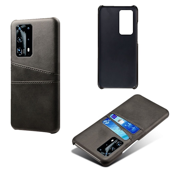 Huawei P40 Pro - Skal med Kortfack - Svart Black Svart