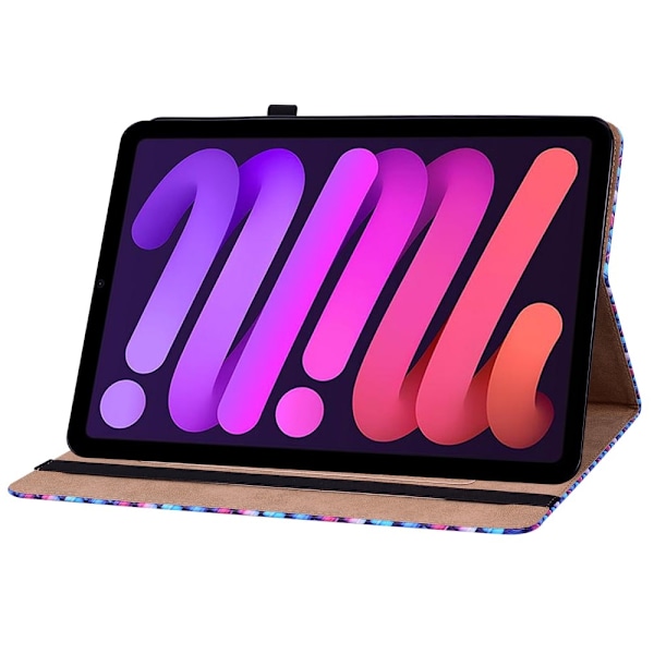 iPad Mini 2024/2021 Fodral Vävd Textur Blå/Rosa