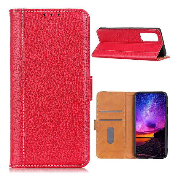 Samsung Galaxy A72 - Litchi Läder Fodral - Röd Red Röd