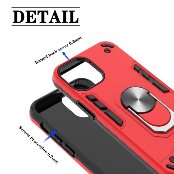 iPhone 13 Mini - Armor Ring Skal Med Magnetplatta - Blå
