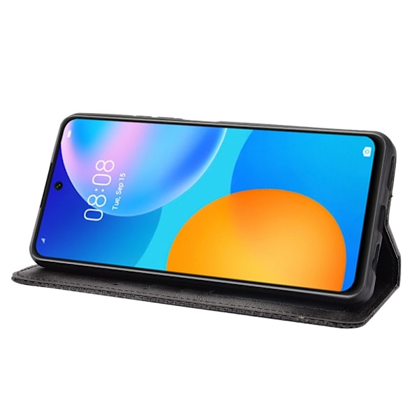 Huawei P Smart (2021) - Retro Flip Fodral - Svart Black Svart