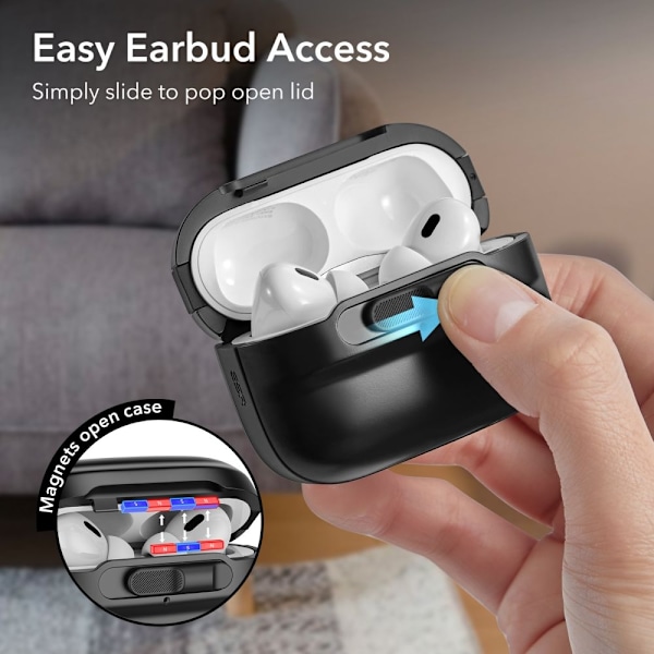 ESR AirPods Pro 1/2 Skal MagSafe Pulse HaloLock Svart