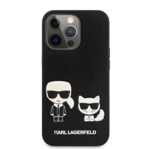 Karl Lagerfeld iPhone 13 Pro Skal Karl & Choupette PU Läder Svar