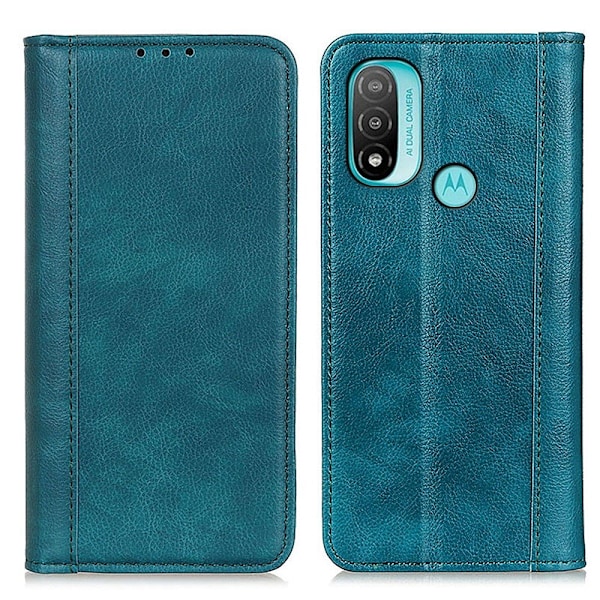 Motorola Moto E20 / E40 Fodral Flip Split Läder Grön