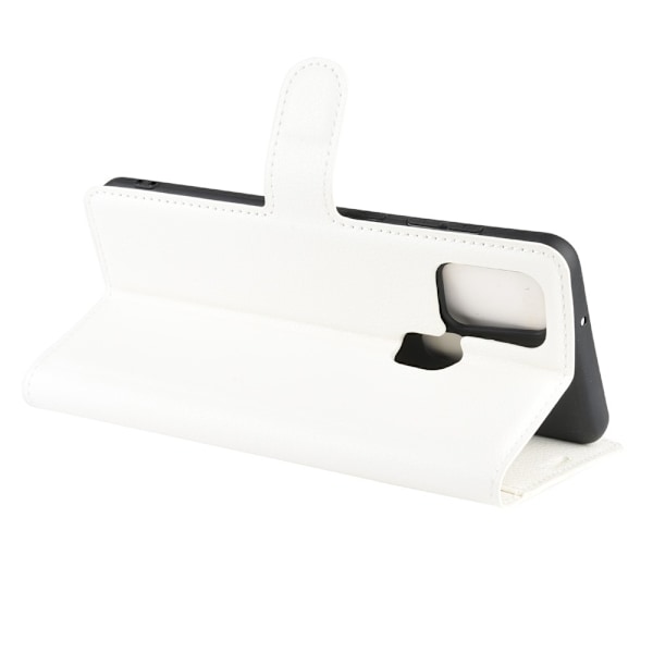 Samsung Galaxy A21s - Litchi Plånboksfodral - Vit White Vit