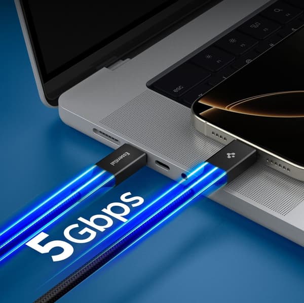 Spigen 1m 100W USB-C - USB-C Kabel Essential Svart
