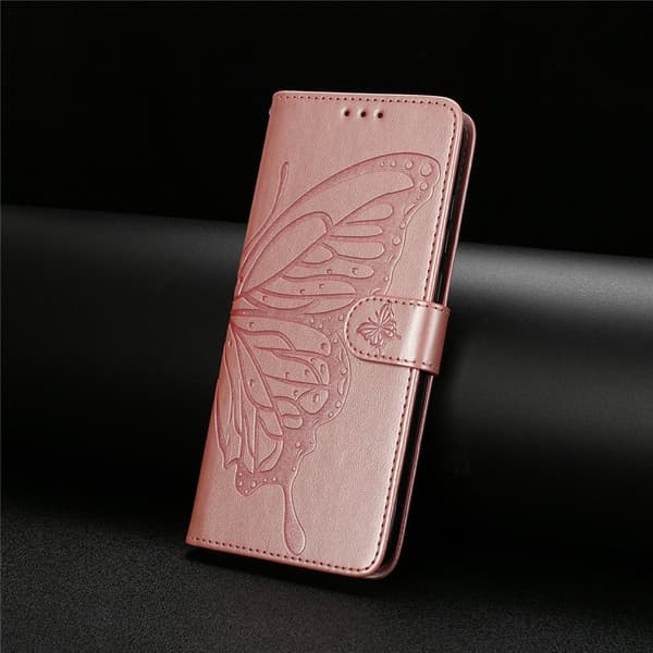 iPhone 17 Fodral Med Fjäril Tryck Roséguld