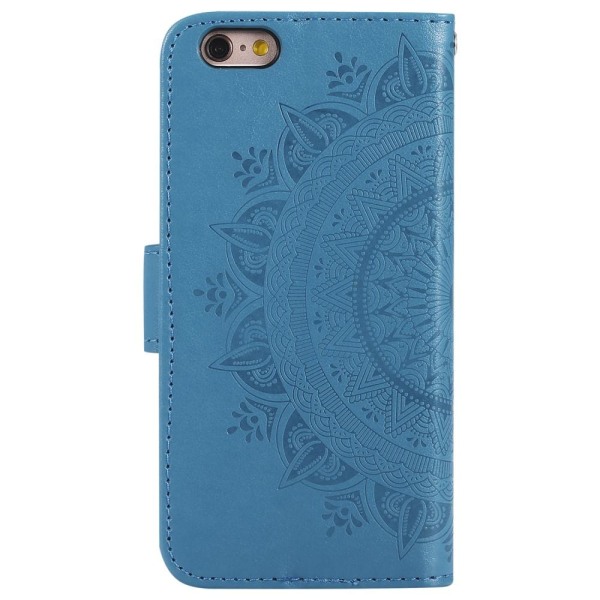 iPhone 6/6S Plus - Mandala Läder Fodral - Blå Blue Blå