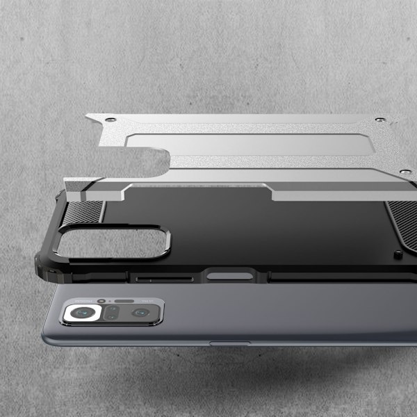 Xiaomi Redmi Note 10 Pro - Shockproof Armor Hybrid Skal - Röd Röd