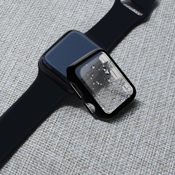 Härdat Glas Skydd Apple Watch 40 mm - Blank Svart Black Svart