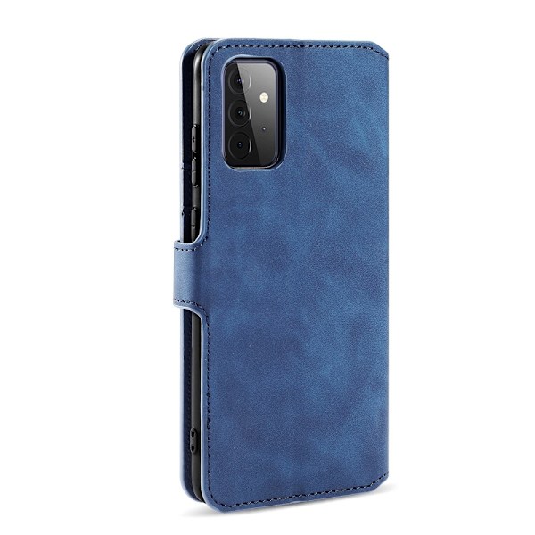 Samsung Galaxy A72 - DG.MING Retro Läder Fodral - Blå Blue Blå