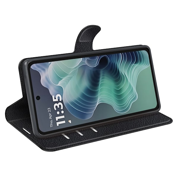 Motorola Moto G35 5G Fodral Litchi Läder Svart