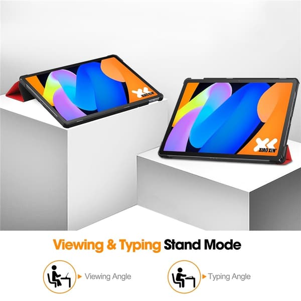 Lenovo Idea Tab Fodral Tri-Fold Läder Röd