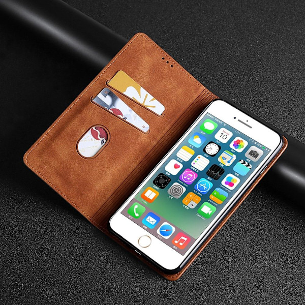 OnePlus Nord N100 - Silkeslent Flip Fodral - Brun Brown Brun