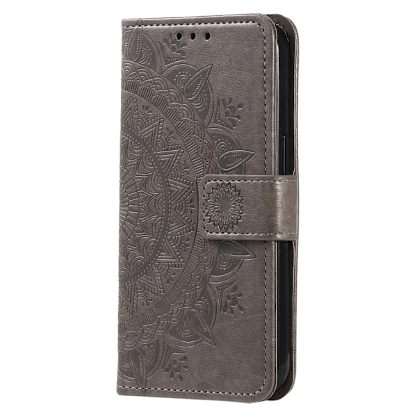 Sony Xperia 1 V Fodral Mandala Läder Grå