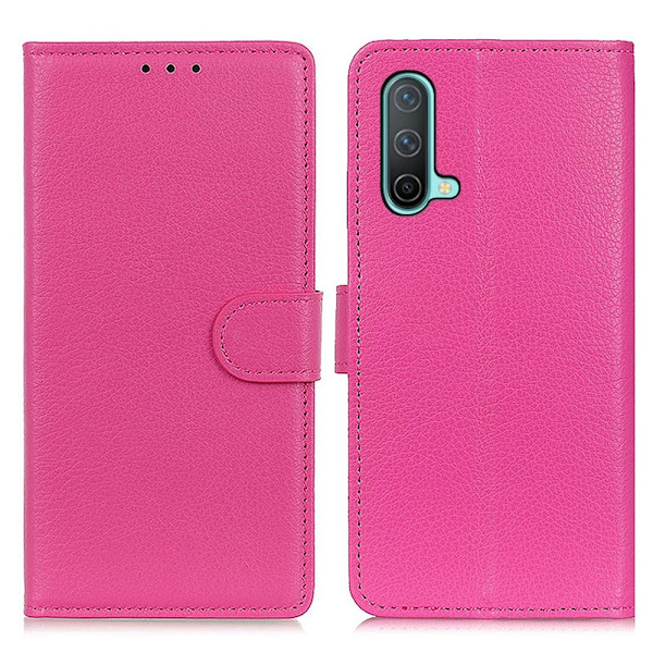 OnePlus Nord CE 5G - Litchi Läder Fodral - Rosa Rosa
