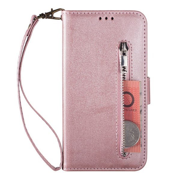 iPhone 13 Pro - Multifunktionellt Läder Fodral - Roséguld