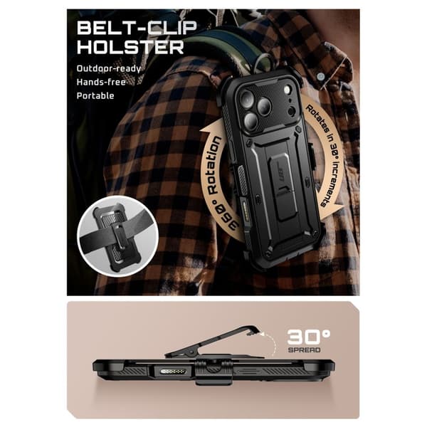 Supcase iPhone 17 Pro Skal Unicorn Beetle Pro Svart
