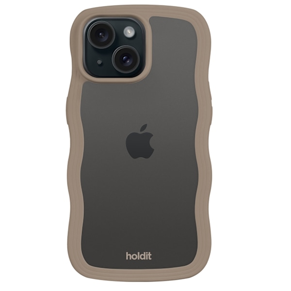 holdit iPhone 15/14/13 Skal Wavy Mocha Brown Transparent