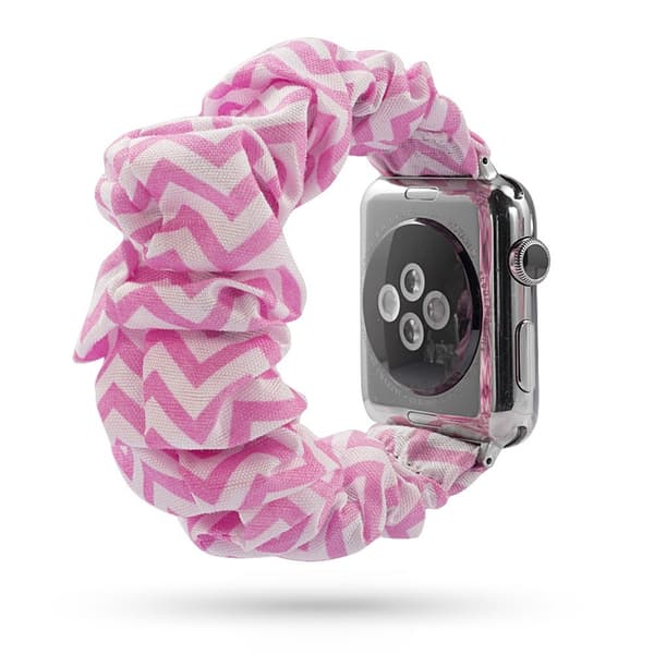 Scrunchie Pink Twill Armband Apple Watch 42/44/45/46/49 mm