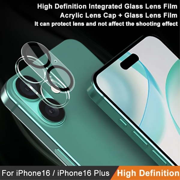 IMAK iPhone 16/16 Plus Linsskydd Härdat Glas