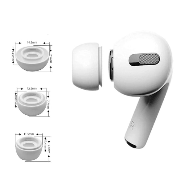 Tech-Protect 3-PACK Öronpluggar / Earbuds AirPods Pro 1/2 Vit