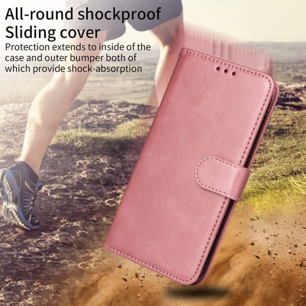 Samsung Galaxy S25 FE Plånboksfodral Läder Roséguld