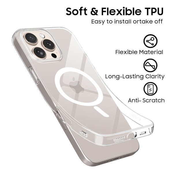 Tech-Protect iPhone 17e / 16e Skal MagSafe FlexAir Transparent