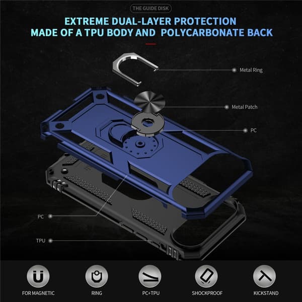 iPhone Air Skal Shockproof Hybrid Ring Blå