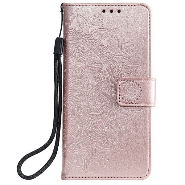 Samsung Galaxy A03s Fodral Mandala Läder Roséguld