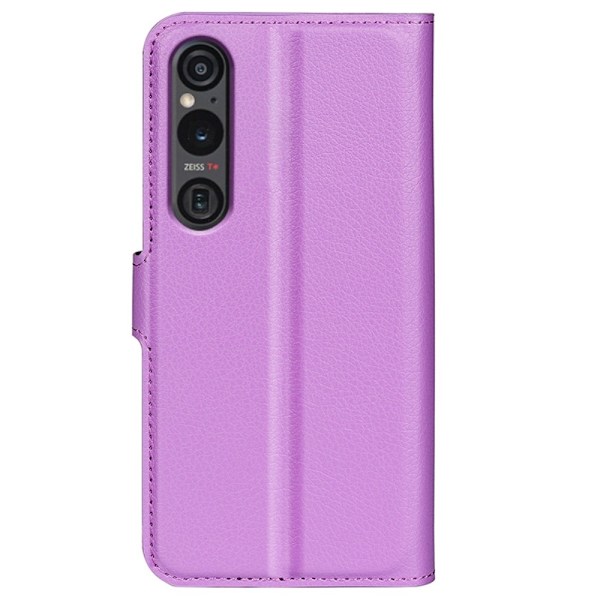 Sony Xperia 1 VI Fodral Litchi Läder Lila